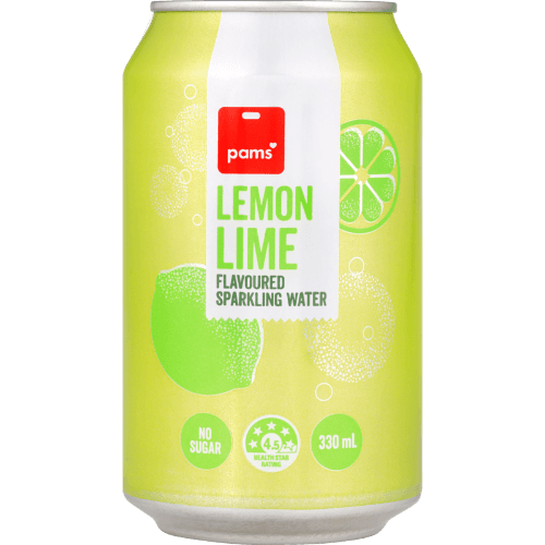 Pams Lemon Lime Flavoured Sparkling Water