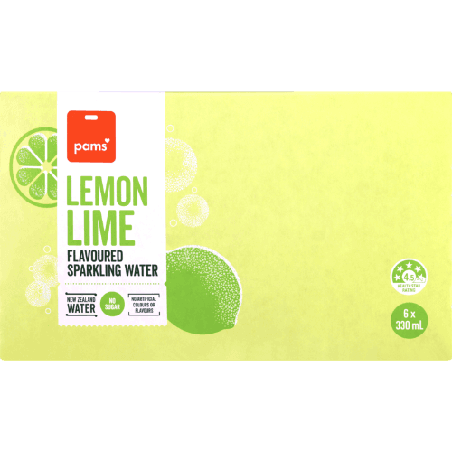 Pams Lemon Lime Flavoured Sparkling Water