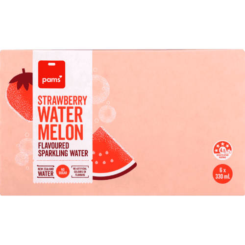 Pams Strawberry Watermelon Flavoured Sparkling Water