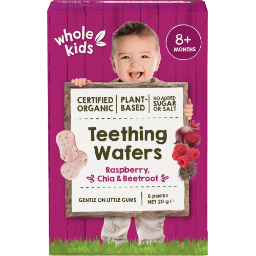Whole Kids Raspberry Chia & Beetroot Teething Wafers 8+ Months