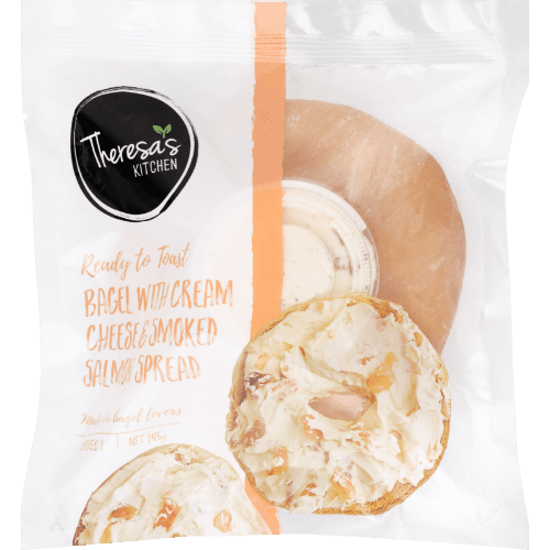 Theresa's Kitchen Bagel With Cream Cheese & Smoked Salmon