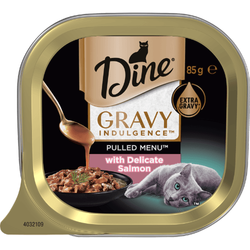 Dine Pulled Menu Gravy Indulgence With Delicate Salmon Wet Cat Food