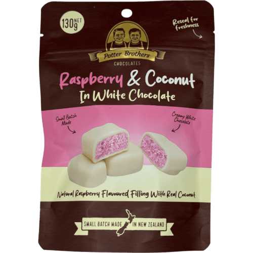 Potter Brothers Raspberry & Coconut In White Chocolate