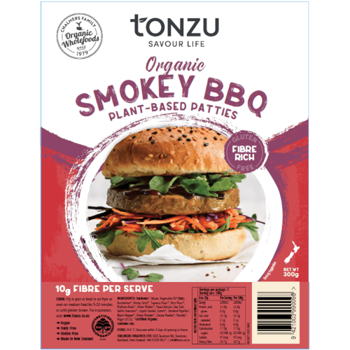 Tonzu Organic Smokey BBQ Plant-Based Patties