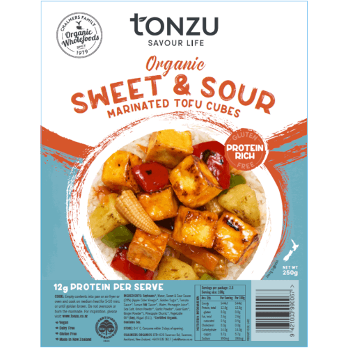 Tonzu Organic Sweet & Sour Marinated Tofu Cubes