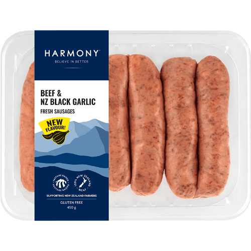 Harmony Beef & Black Garlic Sausages
