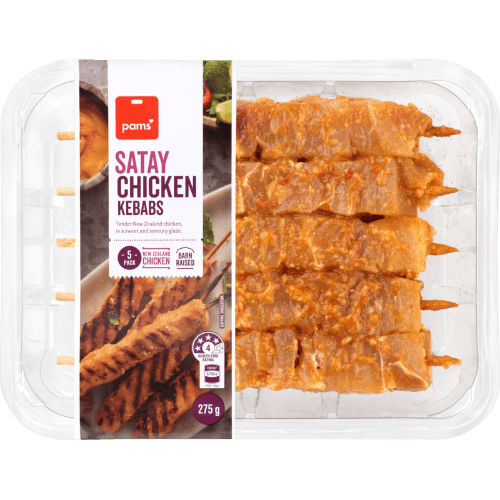 Pams Satay Chicken Kebabs