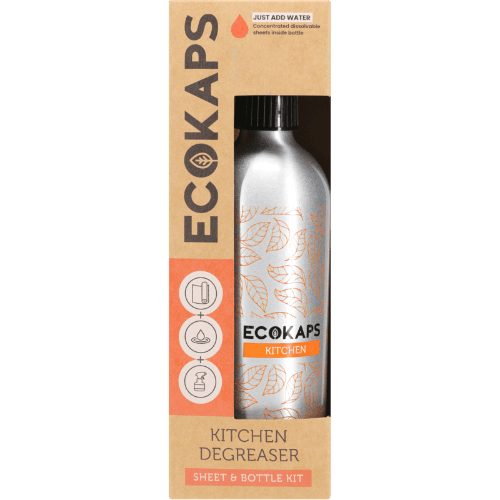 Ecokaps Spring Lemon Kitchen Degreaser Sheet & Bottle Kit