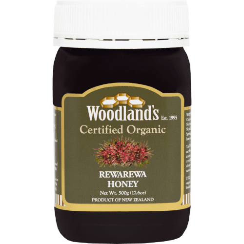 Woodland Certified Organic Rewarewa Honey