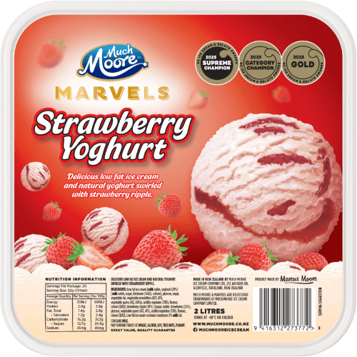 Much Moore Marvels Strawberry Yoghurt Low Fat Ice Cream