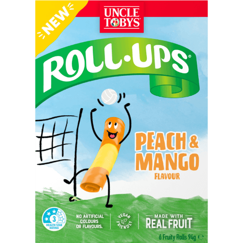 Uncle Tobys Roll-Ups Peach & Mango Flavour Fruit Snacks