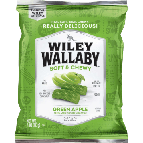 Wiley Wallaby Green Apple Flavoured Licorice