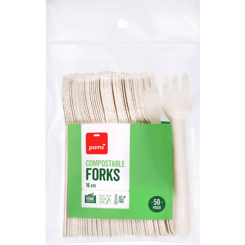 Pams Compostable Forks 16cm