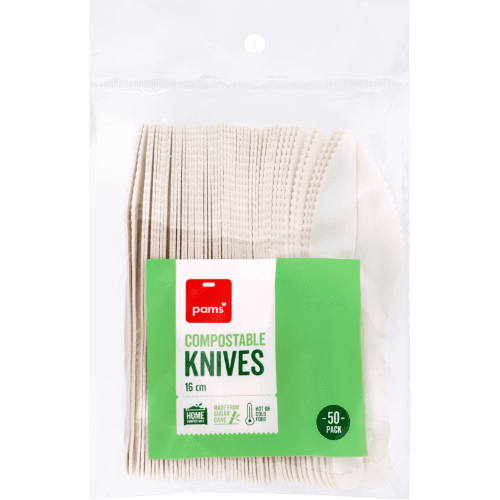 Pams Compostable Sugarcane Knives 16cm