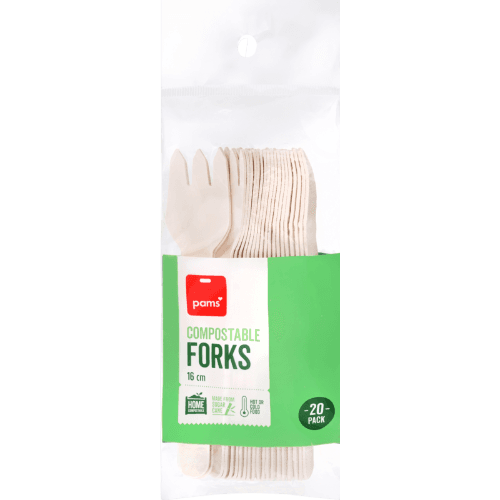Pams Compostable Forks 16cm