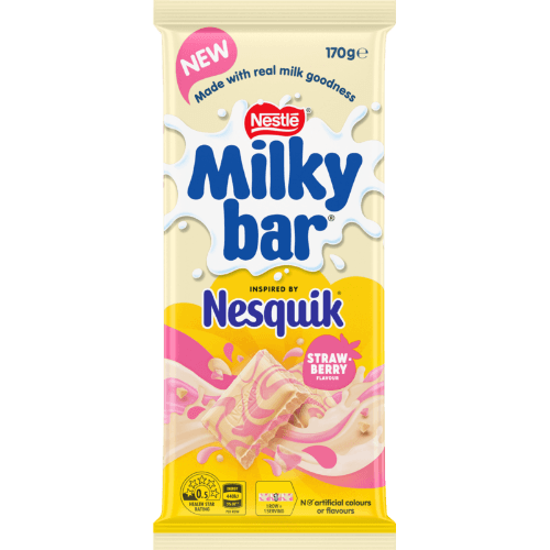Nestle Milkybar Nesquik Strawberry Chocolate Block