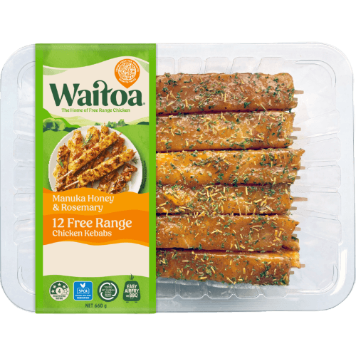 Waitoa Manuka Honey & Rosemary Chicken Kebabs
