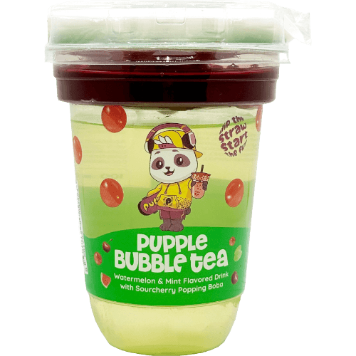 Bobajoy Pupple Watermelon & Mint Flavored Drink & Cherry Flavored Fruit Bubble Tea
