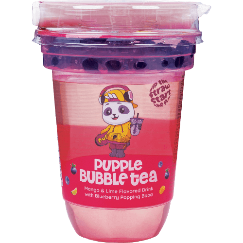 Bobajoy Pupple Mango Lime Flavored Drink & Blueberry Flavored Fruit Balls Bubble Tea