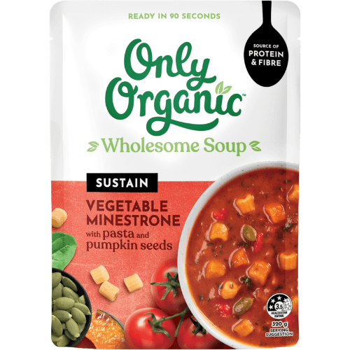 Only Organic Sustain Vegetable Minestrone Pasta & Pumpkin Seeds Wholesome Soup
