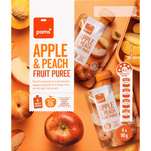 Pams Apple & Peach Fruit Puree