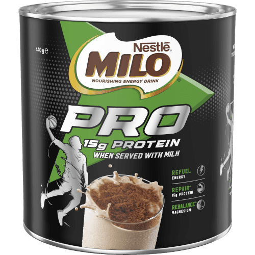 Nestle Milo Pro Chocolate Malt Powder Hot or Cold Drink Tin