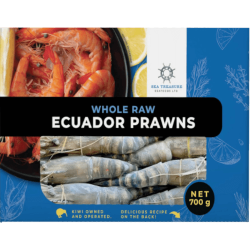 Sea Treasure Seafoods Whole Ecuador 20/30 10 X Prawns