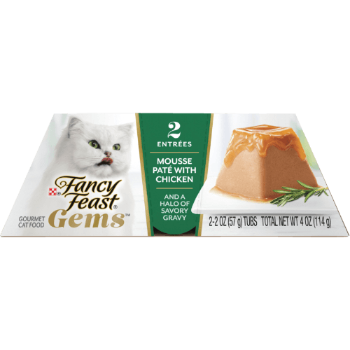 Purina Fancy Feast Gems Mousse Pate With Chicken and a Halo of Savory Gravy Cat Food