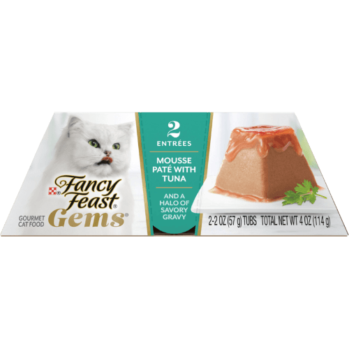 Purina Fancy Feast Gems Mousse Paté With Tuna and Halo of Savory Gravy Cat Food