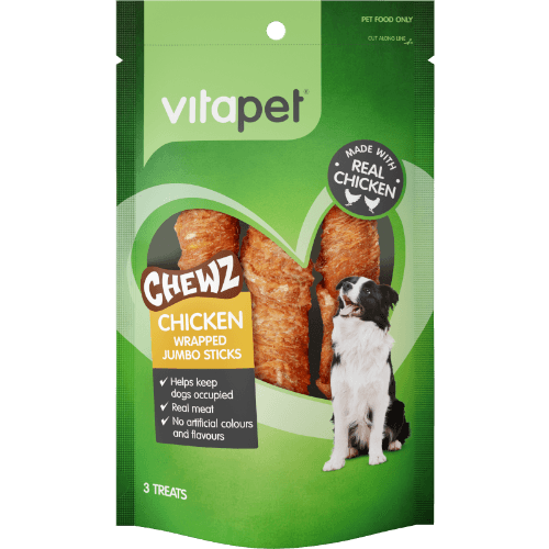 VitaPet Jumbo Chicken Wrapped Stick Chews Pet Treat