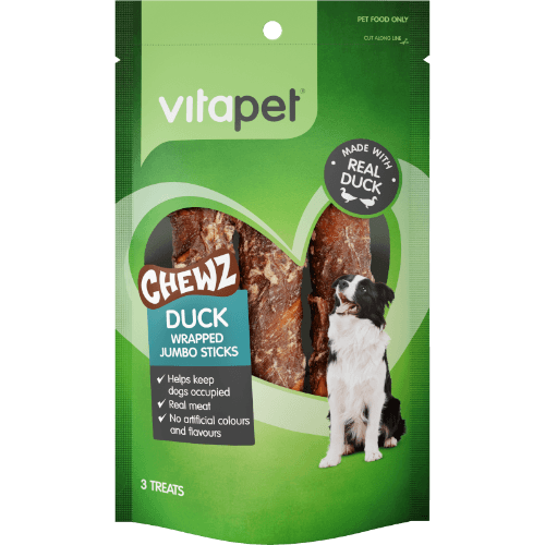 VitaPet Jumbo Duck Wrapped Stick Chewz Pet Treat