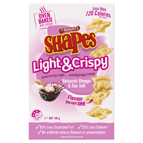 Arnott's Shapes Light & Crispy Balsamic Vinegar & Sea Salt Snacks