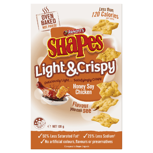 Arnott's Shapes Light & Crispy Honey Soy Chicken Snacks