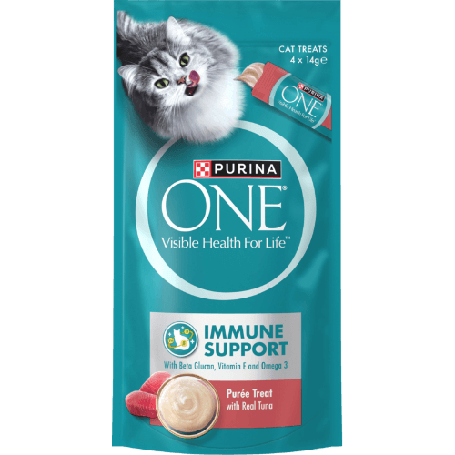 Purina Immune Support Purée Treat with Real Tuna Cat Treats 4 × 14 g