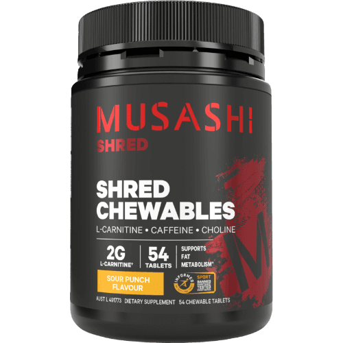 Musashi Shred Chewables Sour Punch Flavour Tablets