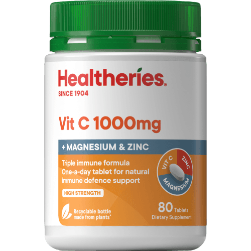 Healtheries Magnesium + Zinc Vit C 1000mg