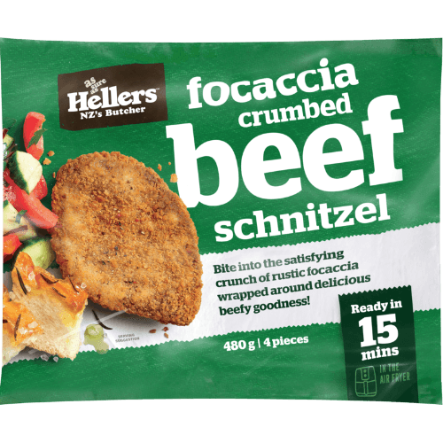 Hellers Focaccia Crumbed Beef Schnitzel