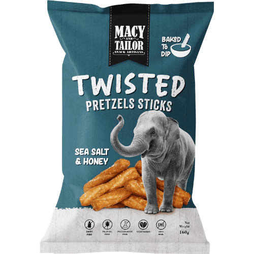 Macy and Tailor Sea Salt & Honey Twisted Pretzels