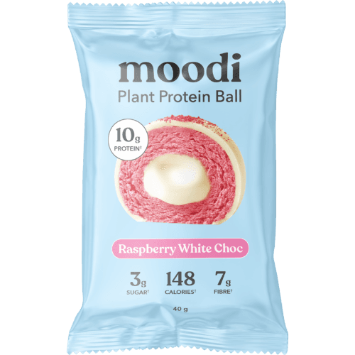 Moodi Raspberry White Choc Plant Protein Ball