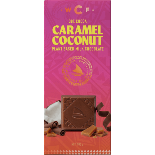 Wellington Chocolate Factory Caramel Coconut Plant Based Milk Chocolate Block