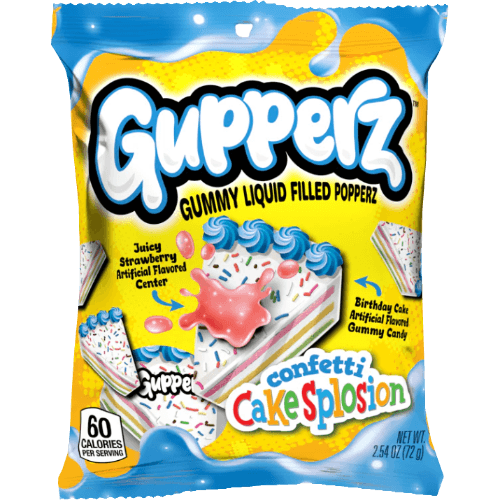 Gupperz Confetti Cakesplosion Gummy Liquid Filled Popperz