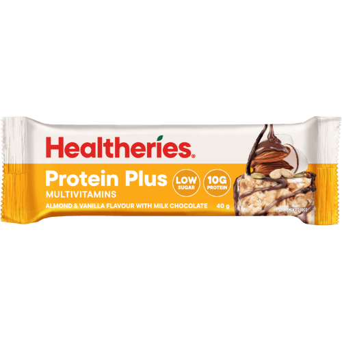 Healtheries Protein Plus Almond & Vanilla Flavour With Milk Chocolate Bar
