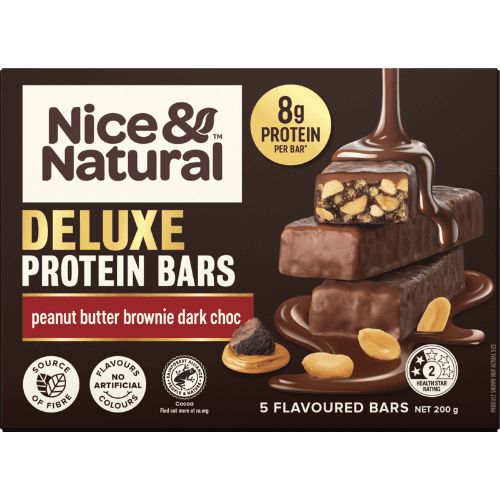 Nice & Natural Peanut Butter Brownie Deluxe Protein Bars