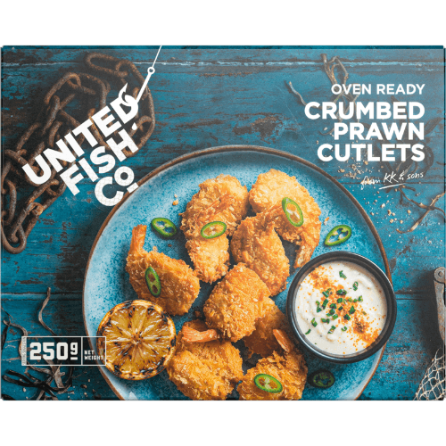 United Fish Co Oven Ready Crumbed Prawn Cutlets