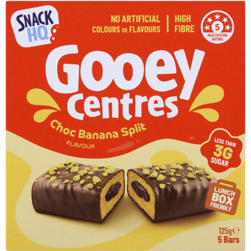 Snack HQ Gooey Centres Choc Banana Split Flavour Snack Bars