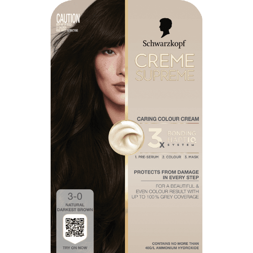 Schwarzkopf Creme Supreme Natural Darkest Brown 3-0 Hair Colour