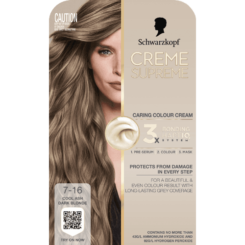 Schwarzkopf Creme Supreme Cool Ash Dark Blonde 7-16 Hair Colour