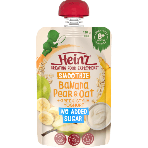 Heinz Banana Pear & Oat + Greek Style Yoghurt Smoothie 8+ Months Mashed