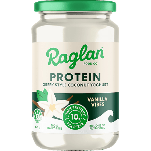 Raglan Coconut Yoghurt Protein Vanilla Vibes Protein Greek Style Coconut Yoghurt