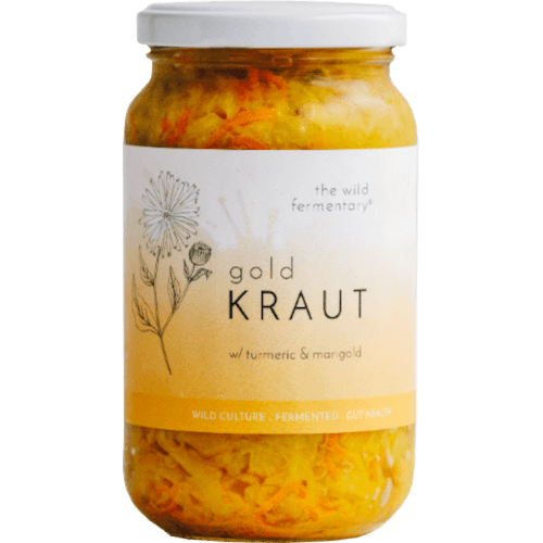 The Wild Fermentary Gold Kraut Pickles with Turmeric & Marigold